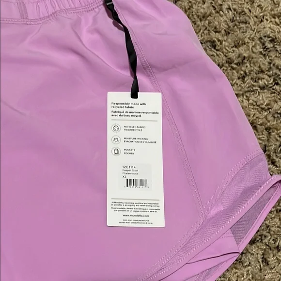 Mondetta Pink Athletic Shorts Lightweight Elastic Waist NWT - Picture 3 of 6